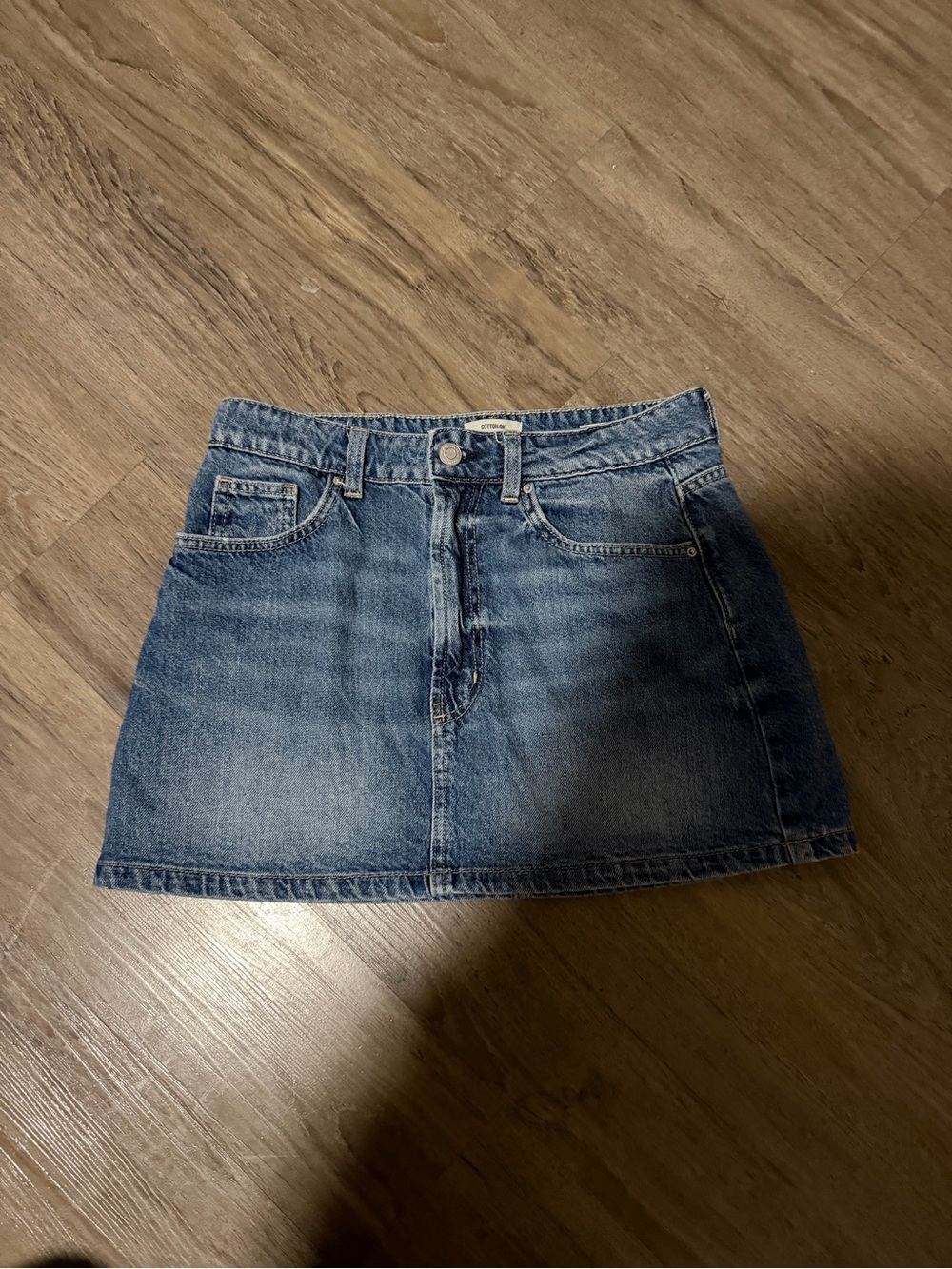Cotton On Washed Blue Denim Mini Skirt